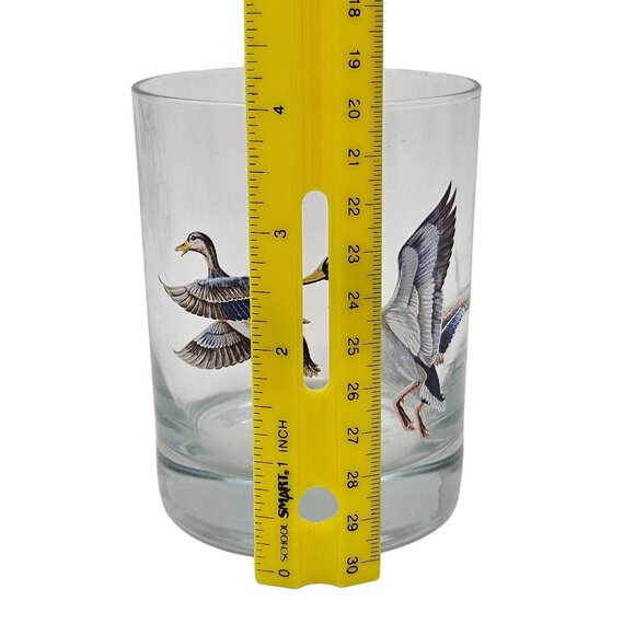 Vtg West Virginia Glass Norman R Warner Signed Glasses Pheasant Mallard Grouse - Picture 8 of 16